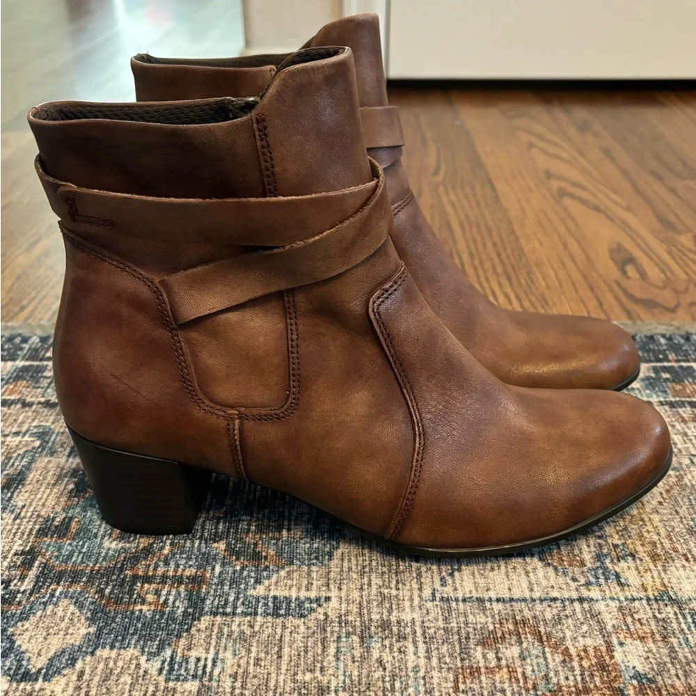 NEW Ecco | Shape‎ 35 Wrapped Shaft Bootie Cognac Brown Sz 40/9-9.5